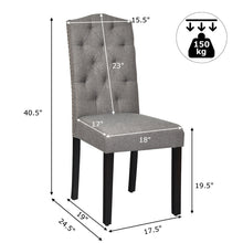 Load image into Gallery viewer, Gymax Set of 2 Tufted Dining Chair Upholstered w/ Nailhead Trim & Rubber Wooden Legs
