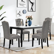 Load image into Gallery viewer, Gymax Set of 2 Tufted Dining Chair Upholstered w/ Nailhead Trim & Rubber Wooden Legs