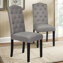 Load image into Gallery viewer, Gymax Set of 2 Tufted Dining Chair Upholstered w/ Nailhead Trim & Rubber Wooden Legs