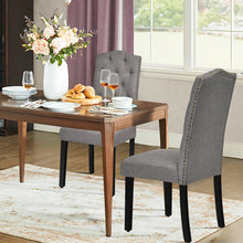 Load image into Gallery viewer, Gymax Set of 2 Tufted Dining Chair Upholstered w/ Nailhead Trim & Rubber Wooden Legs