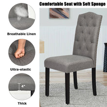 Load image into Gallery viewer, Gymax Set of 2 Tufted Dining Chair Upholstered w/ Nailhead Trim & Rubber Wooden Legs