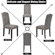 Load image into Gallery viewer, Gymax Set of 2 Tufted Dining Chair Upholstered w/ Nailhead Trim & Rubber Wooden Legs