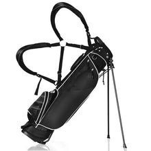 Load image into Gallery viewer, Gymax Black Golf Stand Cart Bag Club with Carry Organizer Pockets