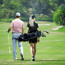 Load image into Gallery viewer, Gymax Black Golf Stand Cart Bag Club with Carry Organizer Pockets