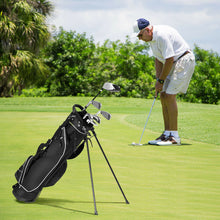 Load image into Gallery viewer, Gymax Black Golf Stand Cart Bag Club with Carry Organizer Pockets