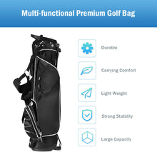 Load image into Gallery viewer, Gymax Black Golf Stand Cart Bag Club with Carry Organizer Pockets