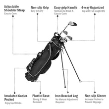 Load image into Gallery viewer, Gymax Black Golf Stand Cart Bag Club with Carry Organizer Pockets