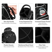 Load image into Gallery viewer, Gymax Black Golf Stand Cart Bag Club with Carry Organizer Pockets