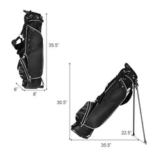 Load image into Gallery viewer, Gymax Black Golf Stand Cart Bag Club with Carry Organizer Pockets