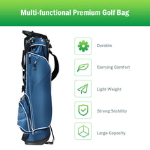 Load image into Gallery viewer, Gymax Blue Golf Stand Cart Bag Club with Carry Organizer Pockets Blue