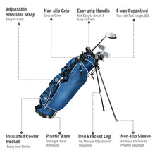 Load image into Gallery viewer, Gymax Blue Golf Stand Cart Bag Club with Carry Organizer Pockets Blue