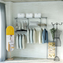 Load image into Gallery viewer, Gymax Custom Closet Organizer Kit 3 to 5 FT Wall-mounted Closet System w/Hang Rod Grey