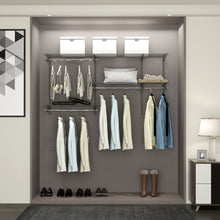 Load image into Gallery viewer, Gymax Custom Closet Organizer Kit 3 to 5 FT Wall-mounted Closet System w/Hang Rod Grey