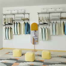 Load image into Gallery viewer, Gymax Custom Closet Organizer Kit 3 to 5 FT Wall-mounted Closet System w/Hang Rod Grey