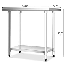 Load image into Gallery viewer, Gymax 24'' x 36'' Stainless Steel Food Prep & Work Table Commercial Kitchen Worktable