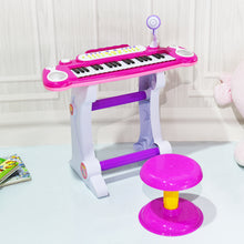 Load image into Gallery viewer, Gymax Kids Electronic Keyboard Piano MP3 Input 37 Key Microphone Stool Toy