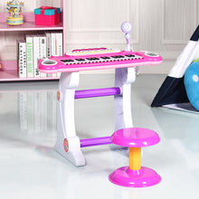 Load image into Gallery viewer, Gymax Kids Electronic Keyboard Piano MP3 Input 37 Key Microphone Stool Toy