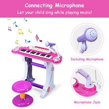 Load image into Gallery viewer, Gymax Kids Electronic Keyboard Piano MP3 Input 37 Key Microphone Stool Toy