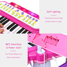 Load image into Gallery viewer, Gymax Kids Electronic Keyboard Piano MP3 Input 37 Key Microphone Stool Toy