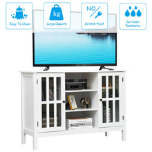 Load image into Gallery viewer, Gymax Wood TV Stand Entertainment Media Center Console for TV up to 50'' White