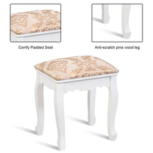 Load image into Gallery viewer, Gymax 3 Drawers Vanity Set Dressing Table w/ Tri-Folding Mirror White