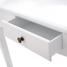Load image into Gallery viewer, Gymax 3 Drawers Vanity Set Dressing Table w/ Tri-Folding Mirror White