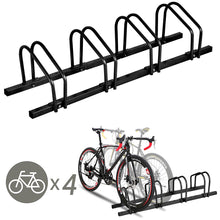 Load image into Gallery viewer, Gymax 4 Bike Bicycle Stand Parking Garage Storage Cycling Rack Black