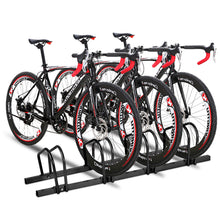 Load image into Gallery viewer, Gymax 4 Bike Bicycle Stand Parking Garage Storage Cycling Rack Black