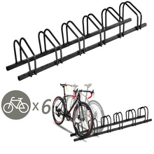 Load image into Gallery viewer, Gymax 6 Bike Bicycle Stand Parking Garage Storage Cycling Rack Black