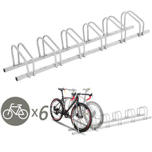 Load image into Gallery viewer, Gymax 6 Bike Bicycle Stand Parking Garage Storage Cycling Rack Silver