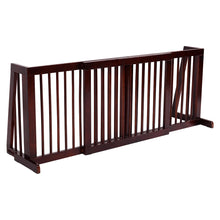 Load image into Gallery viewer, Gymax Folding Adjustable 3 Panel Wood Pet Dog Slide Gate Safety Fence