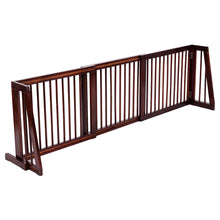 Load image into Gallery viewer, Gymax Folding Adjustable 3 Panel Wood Pet Dog Slide Gate Safety Fence