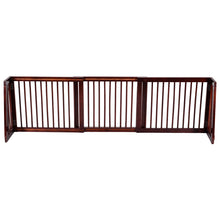 Load image into Gallery viewer, Gymax Folding Adjustable 3 Panel Wood Pet Dog Slide Gate Safety Fence