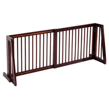 Load image into Gallery viewer, Gymax Folding Adjustable 3 Panel Wood Pet Dog Slide Gate Safety Fence