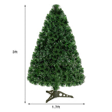 Load image into Gallery viewer, Gymax Pre-Lit 3' Artificial Christmas Tree Fiber Optic PVC Tips Plastic Stand