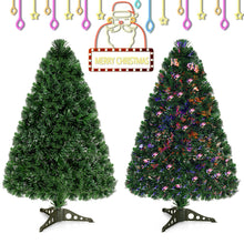 Load image into Gallery viewer, Gymax Pre-Lit 3' Artificial Christmas Tree Fiber Optic PVC Tips Plastic Stand
