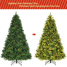 Load image into Gallery viewer, Gymax Pre-Lit 7.5' Artificial Christmas Tree Hinged LED Lights Pine Cones Metal Stand