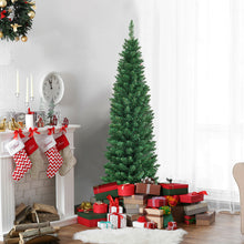 Load image into Gallery viewer, Gymax 5' PVC Artificial Christmas Tree Holiday Decor Slim Pencil Tree Metal Stand