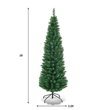 Load image into Gallery viewer, Gymax 5' PVC Artificial Christmas Tree Holiday Decor Slim Pencil Tree Metal Stand
