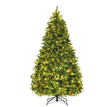 Load image into Gallery viewer, Gymax Pre-Lit 7' Premium Spruce Artificial Christmas Tree Hinged 460 LED Lights Pine Cones