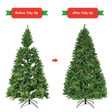 Load image into Gallery viewer, Gymax Pre-Lit 7' Artificial Christmas Tree Premium Spruce Hinged 460 LED Lights Pine Cones