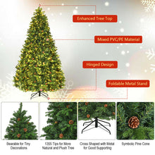 Load image into Gallery viewer, Gymax Pre-Lit 8' Premium Spruce Artificial Christmas Tree Hinged 660 LED Lights Pine Cones