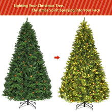 Load image into Gallery viewer, Gymax Pre-Lit 8' Premium Spruce Artificial Christmas Tree Hinged 660 LED Lights Pine Cones