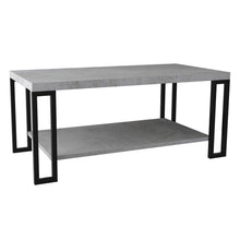 Load image into Gallery viewer, Gymax Coffee Table Metal Frame Accent Cocktail Table w/ Storage Shelf Cement Color