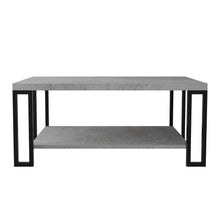 Load image into Gallery viewer, Gymax Coffee Table Metal Frame Accent Cocktail Table w/ Storage Shelf Cement Color