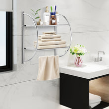 Load image into Gallery viewer, Gymax Wall Mount Shower Organizer Holder 2-Tier Bathroom Rack Storage Toilet Towel Bar