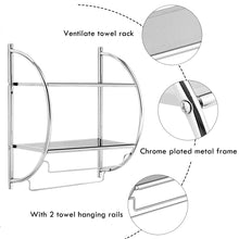Load image into Gallery viewer, Gymax Wall Mount Shower Organizer Holder 2-Tier Bathroom Rack Storage Toilet Towel Bar