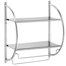 Load image into Gallery viewer, Gymax Wall Mount Shower Organizer Holder 2-Tier Bathroom Rack Storage Toilet Towel Bar