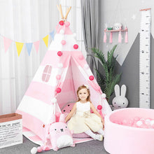 Load image into Gallery viewer, Gymax 5.5ft Portable Cotton Kids' Play Tent Indian Tent Game Sleeping House Girls Gift
