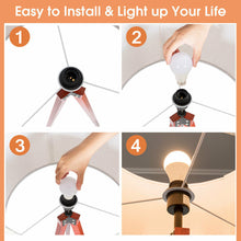 Load image into Gallery viewer, Gymax Modern Wood Tripod Floor Lamp Flaxen Lamp Shade w/ Foot Switch Home & Office